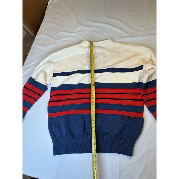 Head Sport Men’s 100% Wool Sweater Crew Neck Striped Red Blue M - Picture 7 of 7